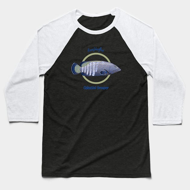 Celestial Grouper Baseball T-Shirt by Reefhorse